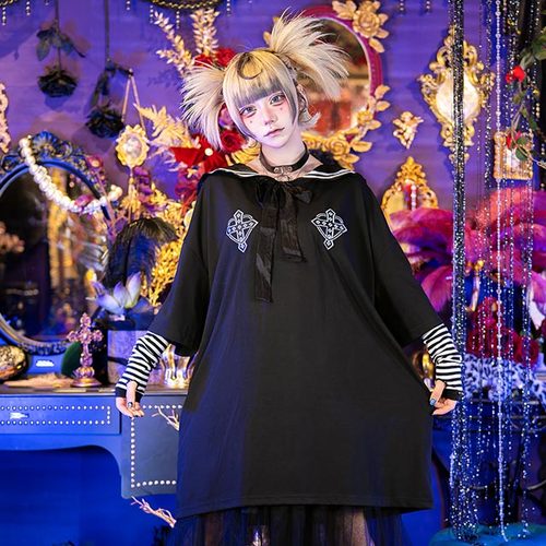 [APPAREL]/リッスンフレーバー/LISTEN FLAVOR 天界のチュールセーラーワンピ BLACK (F) ゴスロリ・パンク/LISTEN FLAVOR 7,128円