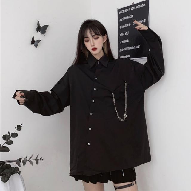 ビジュー付き 黒シャツ 半袖 トップス モード 韓国ファッション 楽天市場】メンズ シャツ 白黒 2色展開 モード ファッション