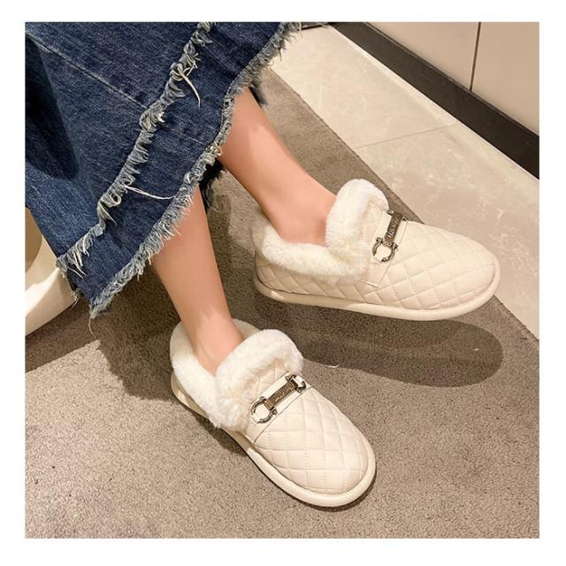 レディース ボアモカシン ファーモカシン モカシン スリッポン シューズ ラインストーン ファー もこもこ キラキラ パンプス 暖かい 冬用 シンプル 靴 PANLON] ファー スニーカー スリッポン ボア パンプス 痛くない