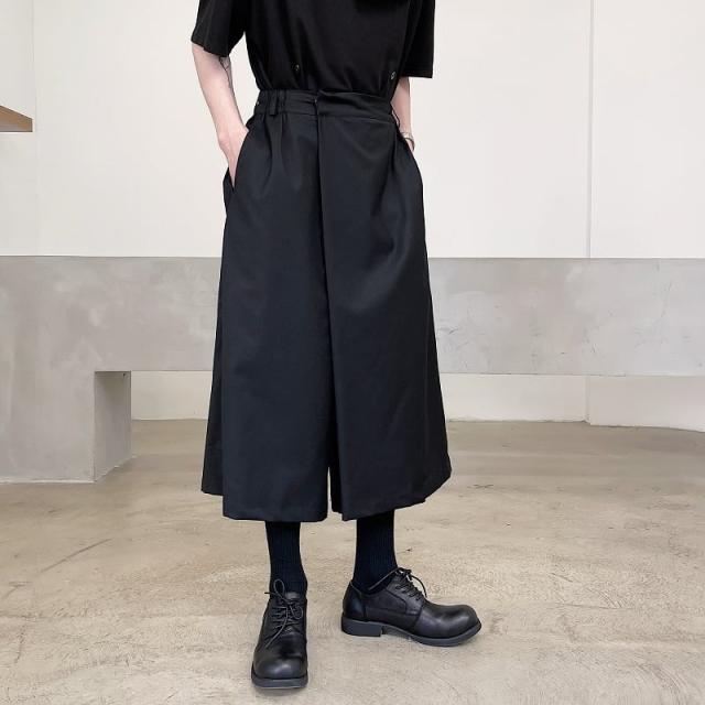 ワイドパンツ メンズ モード系 袴 パンツ ボトムス 個性的 ルーズ 袴