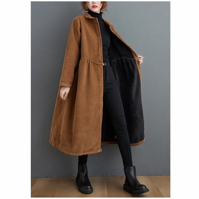 買得 コーデュロイ ワンピース ジャケット ロング丈 レディース ジャケット・アウター