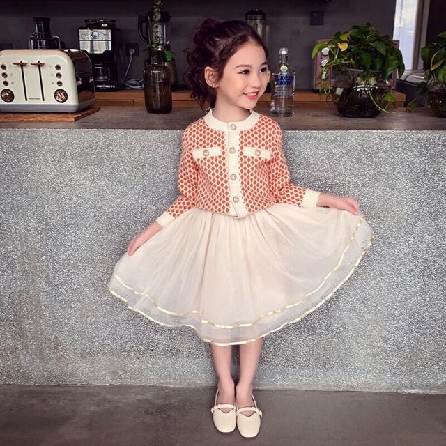キッズ セットアップ スーツ 子供服 ニット カーディガン
