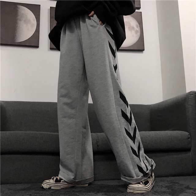スウェット パンツ レディース サイドライン ストリート系 スウェット ボトムス ワイド ジャージ風 原宿系 ズボン 韓国ファッション  メンの通販はau PAY マーケット pLegLad au PAY マーケット－通販サイト