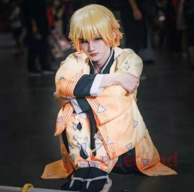 鬼滅の刃 きめつのやいば 我妻善逸 あがつま ぜんいつ 鬼殺隊隊服 コスプレ 衣装 イベント 仮装 コスチューム ウィッグ 服｜au PAY マーケット