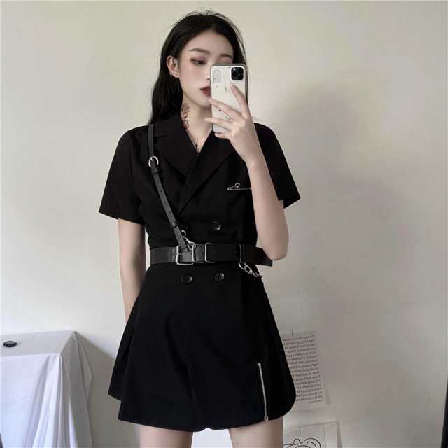 病みカワイイお嬢様ベルト付きボックスプリーツワンピース GRL ベルト付きボックスプリーツミニワンピース tu1231 - メルカリ