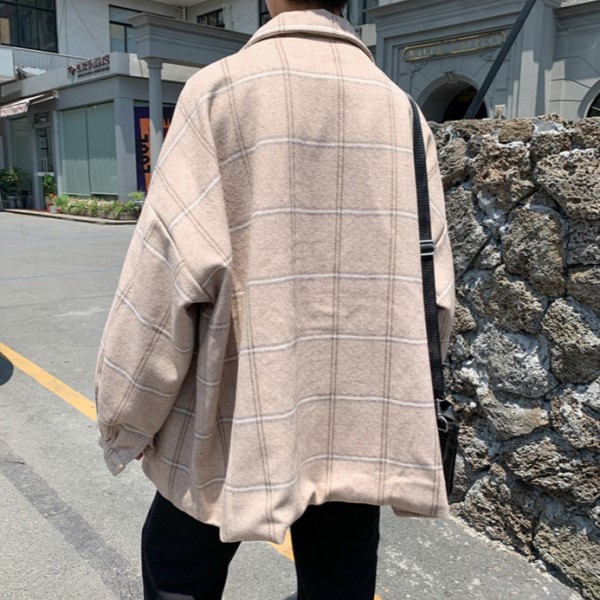 メンズ チェック柄 ブルゾン 大きめ ゆったりサイズ 格子柄