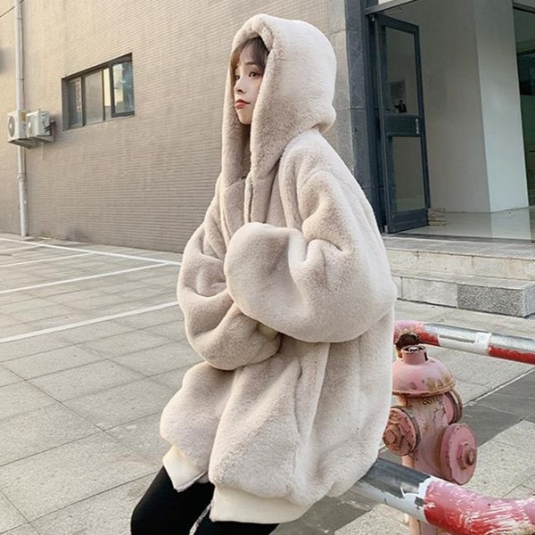 ボアブルゾン レディース ボアジャケット パーカー フード付き アウターコート もこもこ あったか 韓国ファッション 防寒 秋冬ゆったり 暖かい