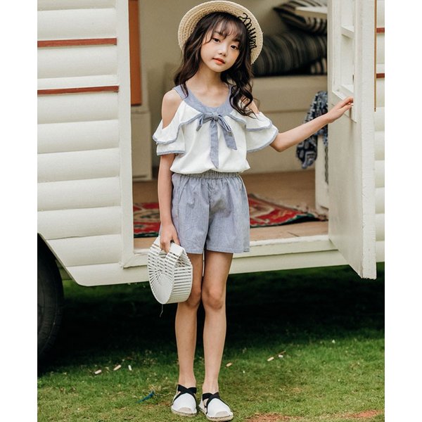 韓国子供服 シャツ 半ズボン 2点セット 女の子 服 子供用 韓国風