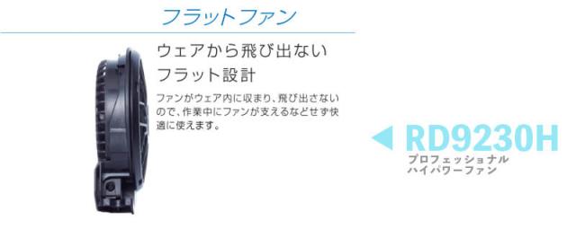 【空調風神服】12V仕様 プロフェッショナルハイパワーファン(RD9230HN) ＋ リチウムイオンバッテリー12V(RD9290J) セット / Blutoothスマホ操作 / サンエス / SUN-S /空調風神服