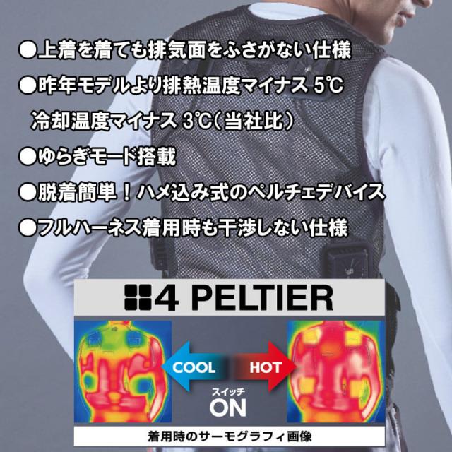 村上被服 PV555 ペルチェベストセット 大きいサイズ6L｜工事現場向け・夏冬対応モデル