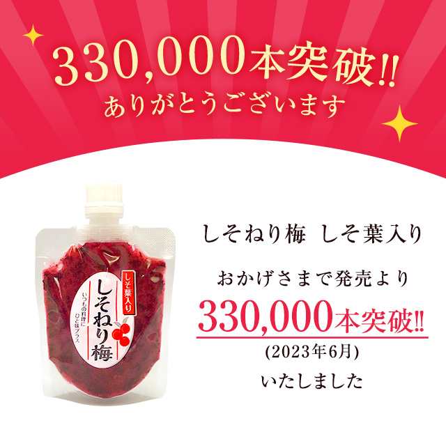 送料無料】無添加ねり梅（しそ葉入）140g×2個セット 国産梅 国産うめ