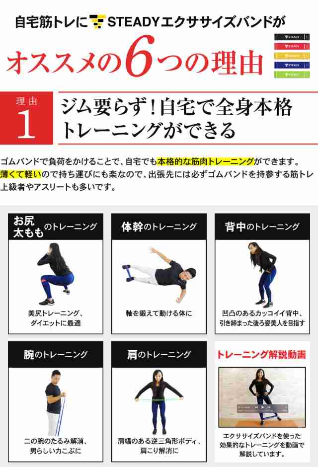 1位獲得】ゴムバンド トレーニングチューブ 強度別5本セット 日本語