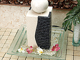 石柱の噴水(6点セット) TERRAZZO GRAY & WHITE インテリア 室内 卓上 玄関 バリ風 オブジェ ファウンテン 小さい おしゃれ バリ バリ島_10