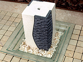 石柱の噴水(6点セット) TERRAZZO GRAY & WHITE インテリア 室内 卓上 玄関 バリ風 オブジェ ファウンテン 小さい おしゃれ バリ バリ島_2
