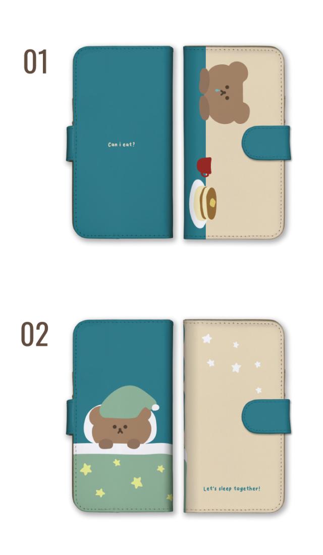 スマホケース スマホカバー 手帳型 全機種対応 Android Iphone ケース カバー 韓国 クマ くま 熊 イラスト ゆるい テディベア パンケーキの通販はau Pay マーケット スマホケースのwoodgreen