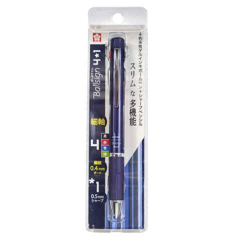 多機能ペン ボールサイン 4*1 フック メタリックブルー 4色