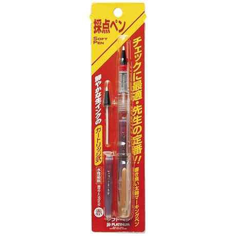 採点ペン ソフトペン スケルトン 透明 軸 赤 プラチナ万年筆 学校 塾 先生 限定販売 送料無料の通販はau Pay マーケット Clips クリップス Au Pay マーケット店