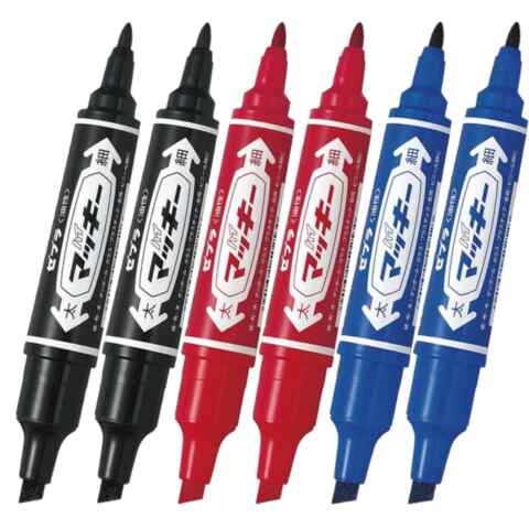 まとめ買い】 ゼブラ ハイマッキー 黒2本 赤2本 青2本 3色6本セット