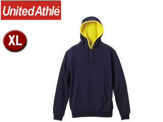 United Athle/ユナイテッドアスレ 10.0オンス スウェットプルオーバーパーカ（パイル） 【XL】 （ネイビー×ブレージングイエロー）の通販は