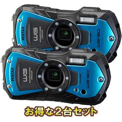 PENTAX ペンタックス WG-90（ブルー）×2台セット【wg90set】の通販はau