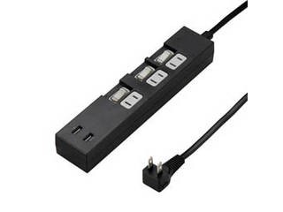 YAZAWA 5個セット YAZAWA 個別スイッチ付3AC2USB3.4A2mブラック Y02KS532BK2UX5の通販は
