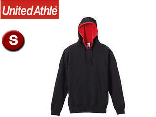 United Athle/ユナイテッドアスレ 10.0オンス スウェットプルオーバーパーカ（パイル） 【S】 （ブラック×レッド）の通販は