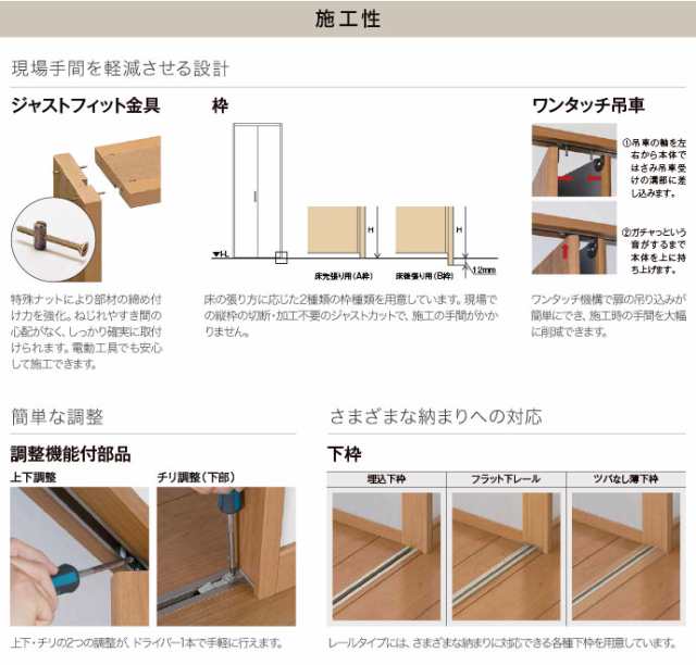 最前線の リフォームおたすけDIYリクシル ラシッサS クローゼットドア 4枚折れ戸 ノンレール ASCN-LAC ケーシング付枠  W1045〜1844mm×H1545〜2425mm ミラー付 無