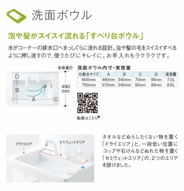  TOTO Vシリーズ 洗面台 幅600 2枚扉 2面鏡(高さ1800mm) ホワイト エコミラーあり яб∀ - 3