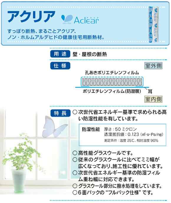 建材・建築資材 旭ファイバーグラス アクリア アクリアマット密度10K 厚さ50ミリ×幅430ミリ×長さ2880ミリ 24枚入 - 2