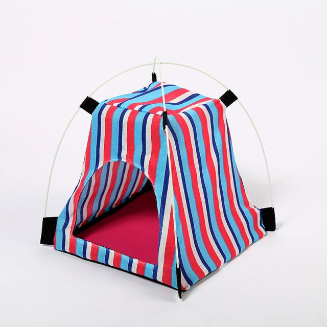 送料無料 ペットテント ハウス マット付き 快適 持ち運びやすい ペット 犬 猫用 3色 縞 お洒落 ベッド ケンネル 子犬 子猫 お洒落 通年の通販はau Pay マーケット Huayu商事