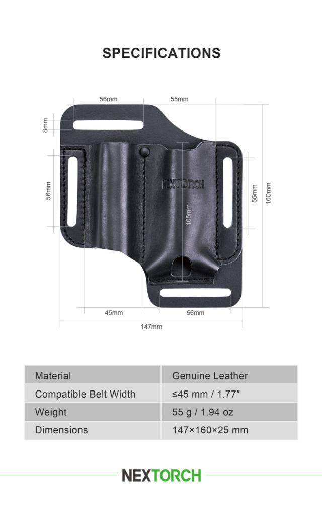 レザー製ホルスターセット V40 EDC レザーホルスター (NEXTORCH ネクストーチ / EDC