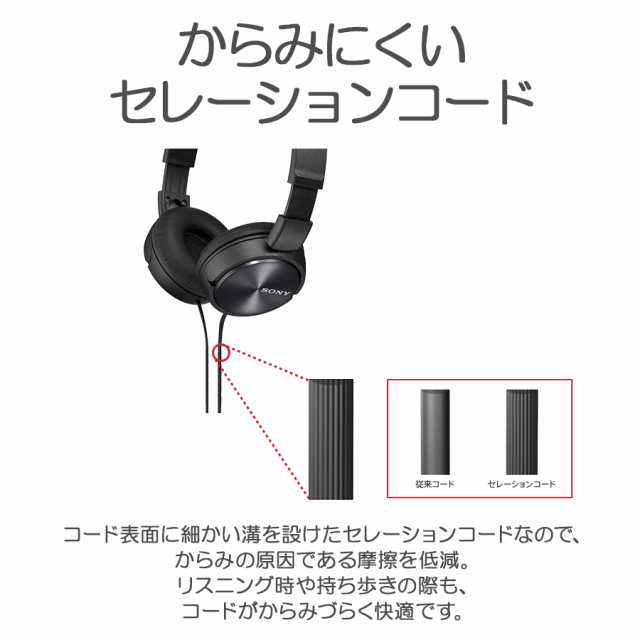 SONY ソニー ステレオ ヘッドホン MDR-ZX310 B ブラック ヘッドフォン 