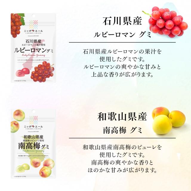 ①国産　グミ　ニッポンエール　ご当地グミ　国産フルーツグミ　果物グミ　お菓子 2zn0013_main01.jpg