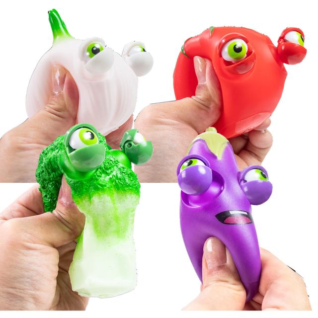 4種類セット】スクイーズ とびだす！ベジタブルモンスターズ おもしろ