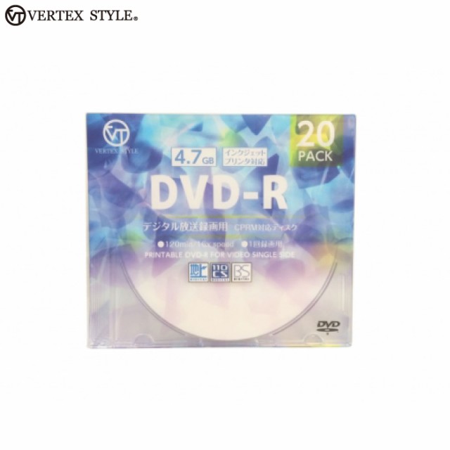 VERTEX デジタル放送録画用 DVD-R 120分 4.7GB 120枚 DR-120DVX.20CAN