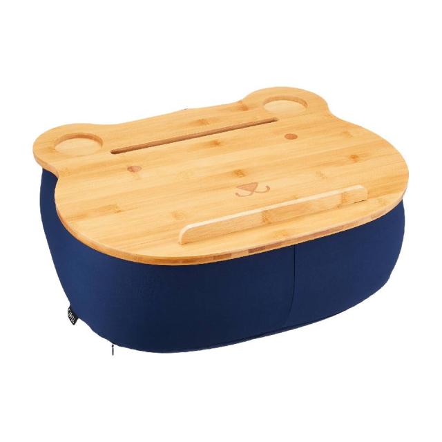 ヒーリングベア ネイビー クッションテーブル 多機能 デスク リモート