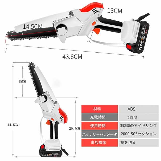 電動チェーンソー ミニチェーンソー 6インチ 小型チェンソー 充電式 バッテリー付き 強 力 片手 軽量 充電式のこぎり 電気こぎり  18Vマキの通販はau PAY マーケット - ブリエジャパン | au PAY マーケット－通販サイト