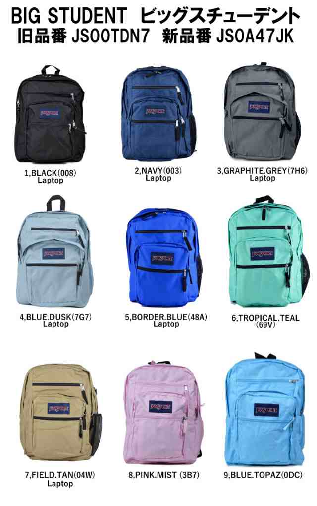 Jansport ジャンスポーツ リュック Big Student ビッグスチューデント Tdn7 リュックサック バックパック メンズ レディースの通販はau Pay マーケット Deroque