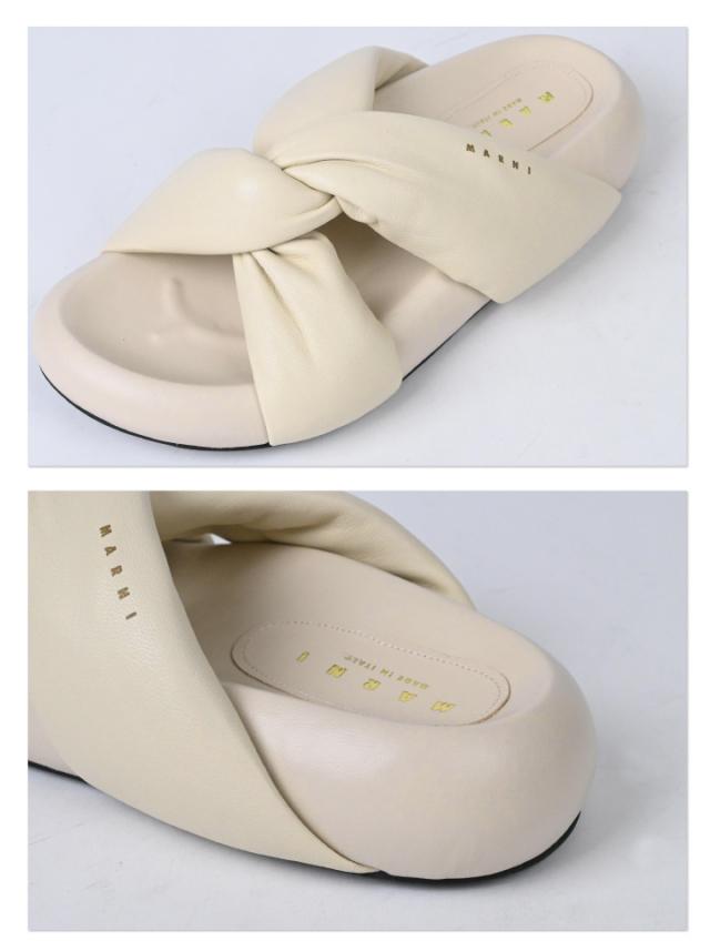 マルニ MARNI バブル bubble 厚底 ツイストレザー 本革 サンダル