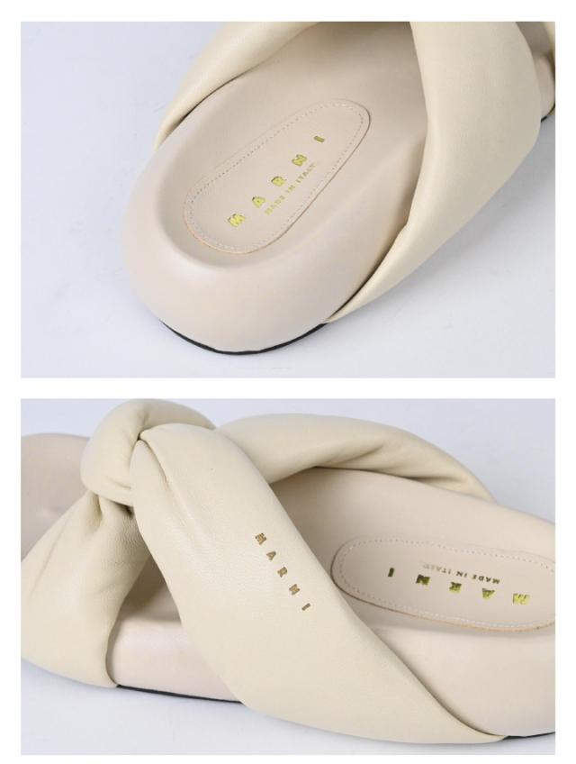 マルニ MARNI バブル bubble 厚底 ツイストレザー 本革 サンダル