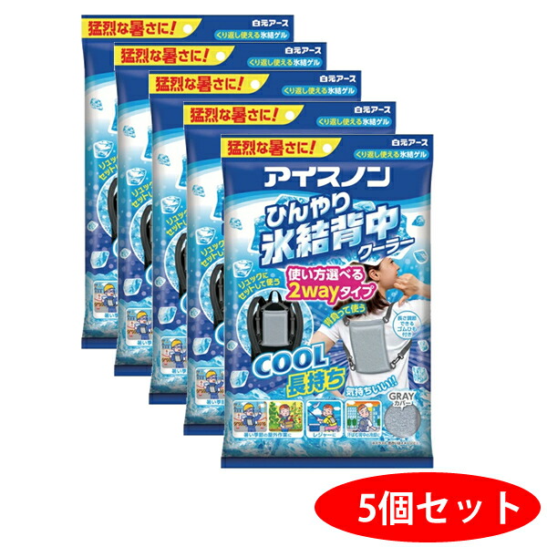 アイスノン ひんやり氷結背中クーラー 02538-0 5個セット【在庫有り】