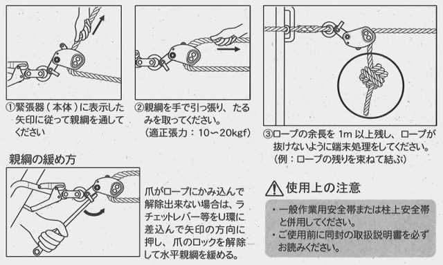 激安セール】 ツヨロン 水平親綱緊張器付ＧＣハリップ１５ｍ GCH-15-BX 1組