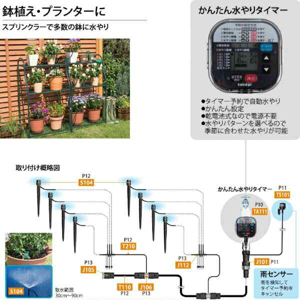 タカギ 簡単水やりシステム GKK102+GTA111セット 散水自動水やりスターターキット (鉢植え・プランター用)＆かんたん水やりタイマー  スタの通販はau PAY マーケット プロツール・DIY工具 ファーストWowma!店 au PAY マーケット－通販サイト