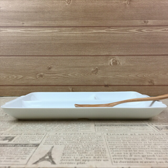 5枚SET ランチプレート うすかる 取手付 角仕切皿 28.5×21cm ホワイト 約500g 軽い 軽量 美濃焼 陶器 3つ仕切り 仕切り皿 和食器 日本製 長角 食器 カフェ 白磁 白 おしゃれ スタック ポーセラーツ 食洗機対応 あす楽対応 ラッピング不可_8