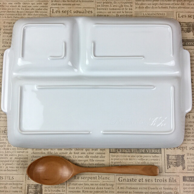 5枚SET ランチプレート うすかる 取手付 角仕切皿 28.5×21cm ホワイト 約500g 軽い 軽量 美濃焼 陶器 3つ仕切り 仕切り皿 和食器 日本製 長角 食器 カフェ 白磁 白 おしゃれ スタック ポーセラーツ 食洗機対応 あす楽対応 ラッピング不可_9