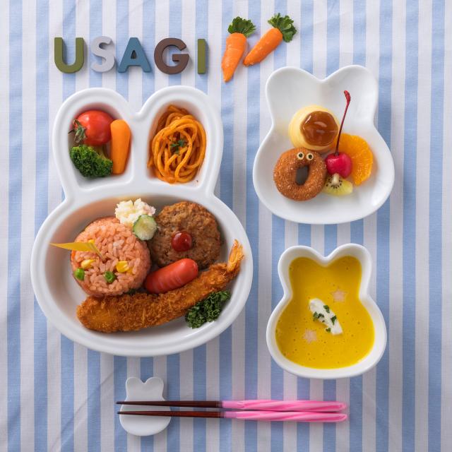 うさぎランチプレートセット 5枚セット ランチプレート うさぎ ウサギ 陶器 子供 キッズ ベビー