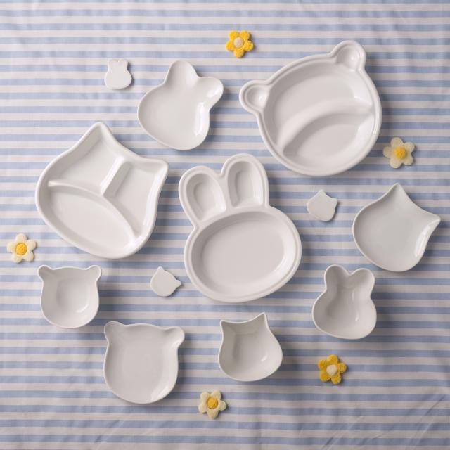 5枚セット ランチプレート うさぎ ウサギ 陶器 子供 キッズ ベビー