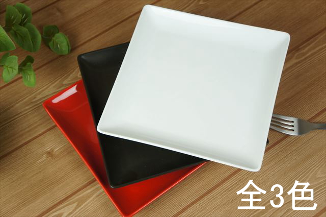5枚セット ケーキ皿 スクエアー プレート19cm レッド スクエアプレート 角皿 スクエア 取り皿 デザート 皿 陶器 食器 赤 おしゃれ カフェ 業務用 ラッピング不可