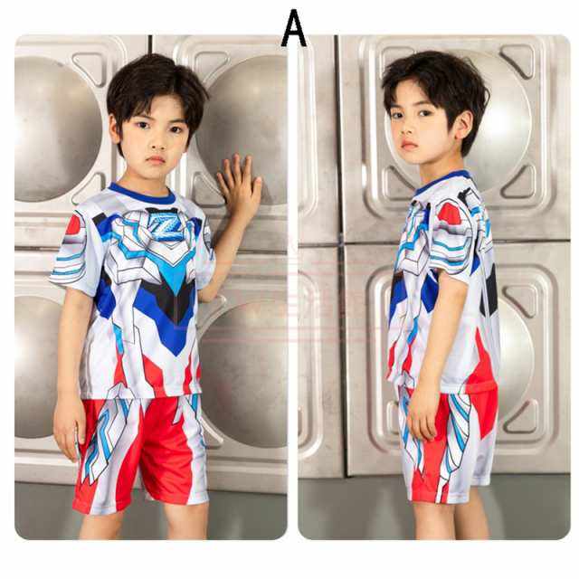ウルトラマンゼロ上下セット Ultraman Zero Tシャツ 吸汗 速乾 子供服 半袖 セットアップ キッズ