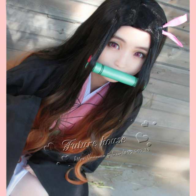鬼滅の刃 風 竈門禰豆子 コスプレ衣装 ウィッグ cos靴 cosplay ハロウィン仮装 変装 男女兼用 コスチューム パーティーグッズ